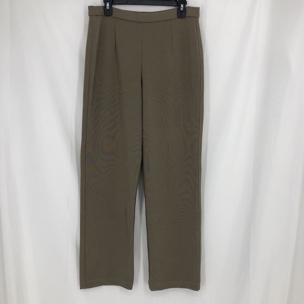 Chico Travelers Pants Womens Sz 2 Large Beige Tan Cropped Stretch Slinky Neutral
